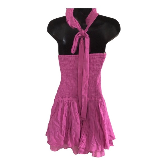 Free People pink flutter strap halter front twist mini dress size XS brand new - Picture 13 of 14